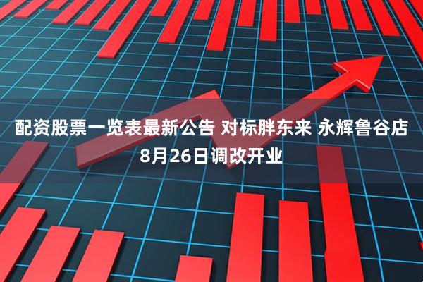配资股票一览表最新公告 对标胖东来 永辉鲁谷店8月26日调改开业
